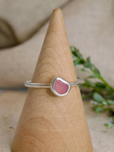 Load image into Gallery viewer, Ready To Wear Pink Sea Glass Sterling Silver Stacking Ring
