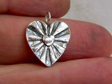 Load image into Gallery viewer, Chunky Heart Burst Sterling Silver Pendant
