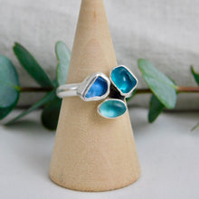 Load image into Gallery viewer, Triple Sea Glass Sterling Silver Cuff Ring
