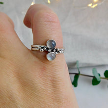 Load image into Gallery viewer, Labradorite and Moonstone Sea Foam Sterling Silver Ring
