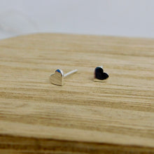 Load image into Gallery viewer, Shiny Heart Sterling Silver Studs
