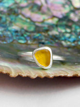 Load image into Gallery viewer, Ready To Wear Yellow Sea Glass Sterling Silver Stacking Ring
