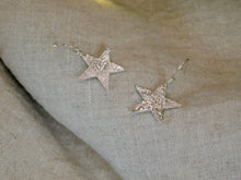 Load image into Gallery viewer, Large Reticulated Star Sterling Silver Dangles
