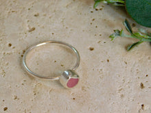 Load image into Gallery viewer, Ready To Wear Pink Sea Glass Sterling Silver Stacking Ring
