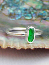 Load image into Gallery viewer, Ready To Wear Green Sea Glass Sterling Silver Stacking Ring

