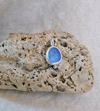 Load image into Gallery viewer, Cornflower Blue Sea Glass Sterling Silver Charm
