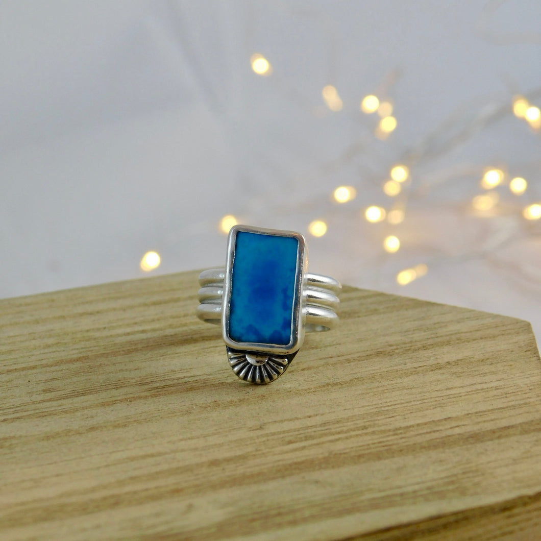 American Turquoise Sunshine Sterling Silver Ring