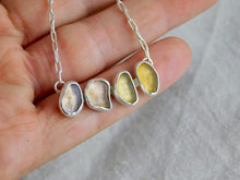 Load image into Gallery viewer, Warm Tones Sea Glass Sterling Silver Necklace
