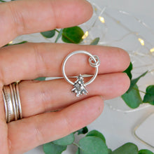 Load image into Gallery viewer, Christmas Tree Hoop Sterling Silver Pendant
