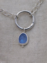 Load image into Gallery viewer, Cornflower Blue Sea Glass Sterling Silver Charm
