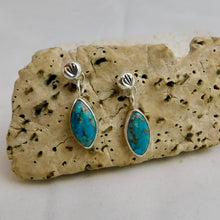 Load image into Gallery viewer, Turquoise Boho Sterling Silver Stud Dangles
