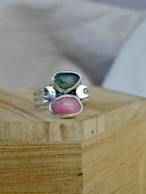Load image into Gallery viewer, Rose Quartz and Kyanite Sterling Silver Ring
