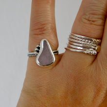 Load image into Gallery viewer, Super Rare Lilac Sea Glass Sterling Silver Ring
