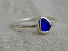 Load image into Gallery viewer, Ready To Wear Blue Sea Glass Stacking Ring
