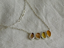 Load image into Gallery viewer, Warm Tones Sea Glass Sterling Silver Necklace
