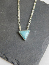 Load image into Gallery viewer, Turquoise Triangle Sterling Silver Necklace
