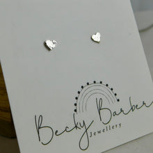 Load image into Gallery viewer, Hammered Heart Sterling Silver Studs
