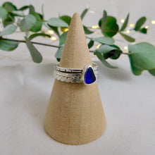 Load image into Gallery viewer, Ready To Wear Blue Sea Glass Stacking Ring
