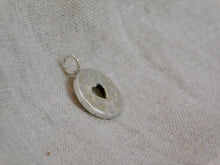 Load image into Gallery viewer, Chunky Hammered Cut Out Heart Disc Sterling Silver Charm
