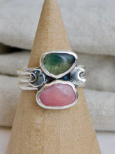 Load image into Gallery viewer, Rose Quartz and Kyanite Sterling Silver Ring
