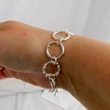 Load image into Gallery viewer, Sterling Silver Molten Hoop Link Bracelet
