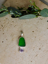 Load image into Gallery viewer, Green Sea Glass Sterling Silver Pendant

