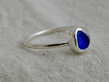 Load image into Gallery viewer, Ready To Wear Blue Sea Glass Stacking Ring
