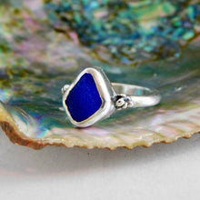 Load image into Gallery viewer, Cobalt Sea Glass Sterling Silver Ring
