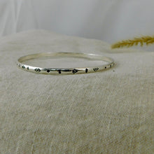 Load image into Gallery viewer, Made To Order Aztec Stamped Sterling Silver Bangle
