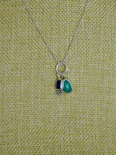 Load image into Gallery viewer, Emerald and Kyanite Charm Sterling Silver Pendant

