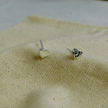 Load image into Gallery viewer, Hammered Heart Sterling Silver Studs
