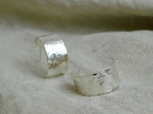 Load image into Gallery viewer, Hammered Sterling Silver Open Hoop Studs
