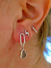 Load image into Gallery viewer, Mauve Sea Glass Sterling Silver Dangles
