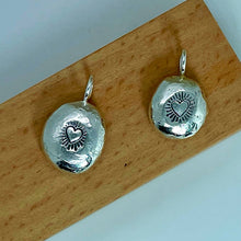 Load image into Gallery viewer, Heart Stamped Recycled Sterling Silver Pebble Pendant
