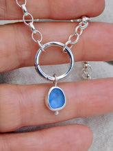 Load image into Gallery viewer, Cornflower Blue Sea Glass Sterling Silver Charm
