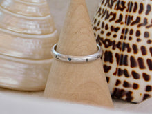 Load image into Gallery viewer, Bright Blue Aztec Stamped Sea Glass Sterling Silver Ring
