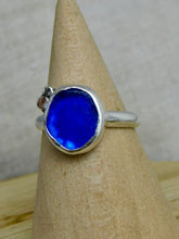 Load image into Gallery viewer, Bright Cobalt Sea Glass Sterling Silver Ring
