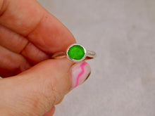 Load image into Gallery viewer, Green Sea Glass Sterling Silver Ring
