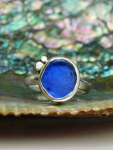 Load image into Gallery viewer, Bright Cobalt Sea Glass Sterling Silver Ring

