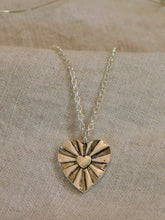 Load image into Gallery viewer, Chunky Heart Burst Sterling Silver Pendant
