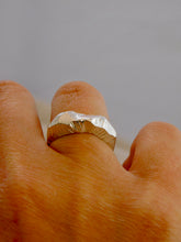 Load image into Gallery viewer, Geometric Carved Signet Style Sterling Silver Ring
