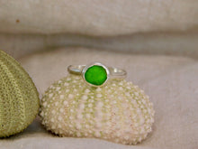 Load image into Gallery viewer, Green Sea Glass Sterling Silver Ring
