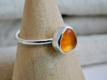 Load image into Gallery viewer, Ready To Wear Orange Sea Glass Sterling Silver Stacking Ring
