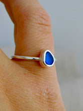 Load image into Gallery viewer, Ready To Wear Blue Sea Glass Stacking Ring
