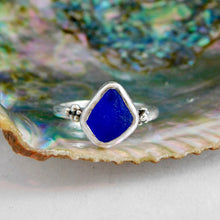 Load image into Gallery viewer, Cobalt Sea Glass Sterling Silver Ring
