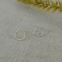 Load image into Gallery viewer, Twisted Rope Hoop Sterling Silver Studs
