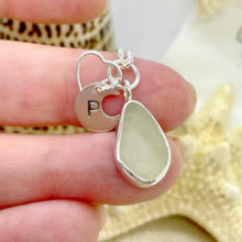 Load image into Gallery viewer, Made to Order Sea Glass And Sterling Silver Crescent Moon Personalised Pendant
