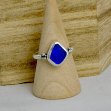 Load image into Gallery viewer, Cobalt Sea Glass Sterling Silver Ring
