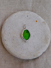 Load image into Gallery viewer, Olive Green Sea Glass Sterling Silver Charm

