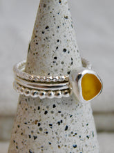 Load image into Gallery viewer, Ready To Wear Yellow Sea Glass Sterling Silver Stacking Ring

